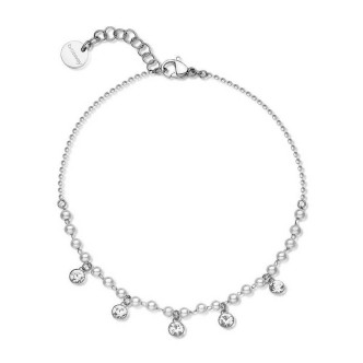 1 - Brosway Chant women's anklet pearls and crystals BAH89 steel