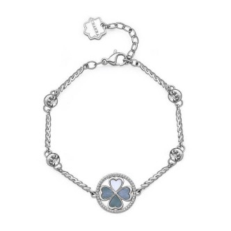 1 - Bracciale donna quadrifoglio Chakra Brosway BHKB151 acciaio 316L