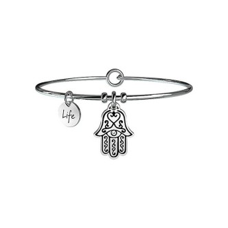 1 - Bracelet Kidult 231547 steel 316L pendant with crystals and hand of Fatima Spirituality collection.