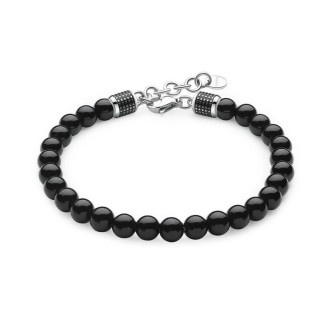 1 - Brosway Bullet BUL40 men's bracelet black agate spheres and 316L steel