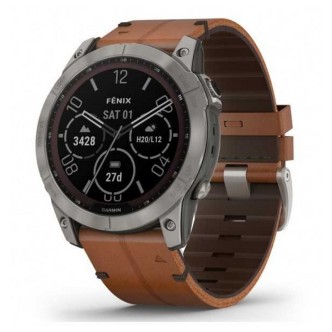 1 - Garmin Fenix 7 Sapphire Solar Edition men's watch Chestnut strap 010-02541-19