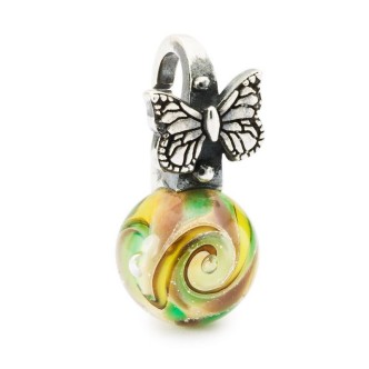 1 - Trollbeads ciondolo Giardino delle farfalle TAGPE-00083 vetro ed Argento 925