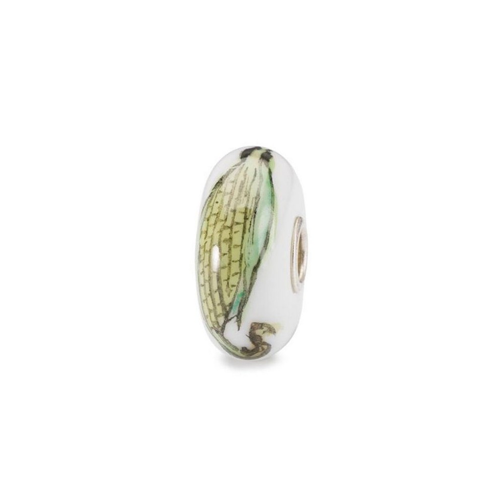 1 - Trollbeads Corn TCHBE-30008 925 silver and white porcelain