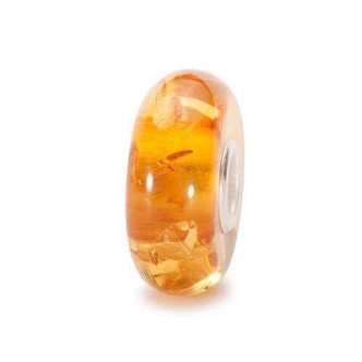 1 - Trollbeads Amber Maple Syrup TAMBE-00009 925 silver and orange glass