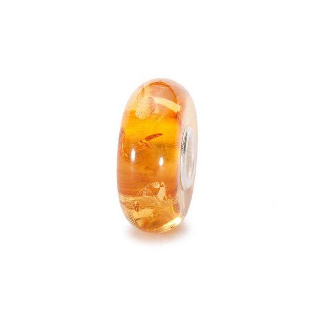 1 - Trollbeads Amber Maple Syrup TAMBE-00009 925 silver and orange glass