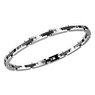 1 - Zancan EHB137 bracelet in stainless steel 316L and black spinels Hi Teck collection