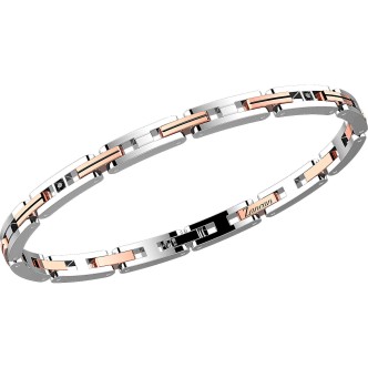 1 - Bracciale Zancan EHB138 in acciaio 316L e spinelli neri collezione Hi Teck.