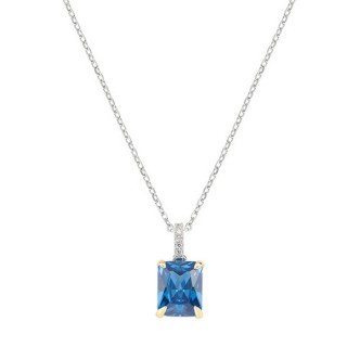 1 - Collana donna Amen Argento 925 CLCK1REBBLZ con zircone blu