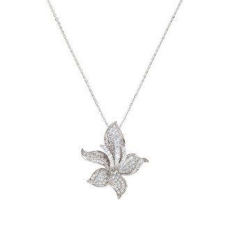 1 - Amen Natura woman orchid necklace Silver 925 CLFILUBBZ with white zircons