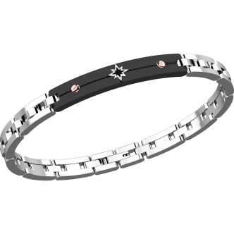 1 - Bracciale Zancan EHB132-N in acciaio 316L collezione Hi Teck.