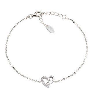 1 - Amen woman heart bracelet Silver 925 BRHSBBZ with white zircons