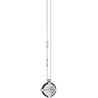 1 - Necklace Zancan EXC546R wind rose in Sterling Silver and 18 Kt Gold collection Insignia 925