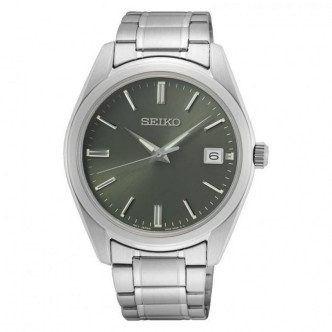 1 - Orologio uomo Seiko Classic solo tempo SUR527P1 acciaio fondo verde