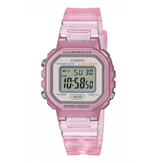 1 - Casio women's digital watch Transparent pink LA-20WHS-4AEF resin