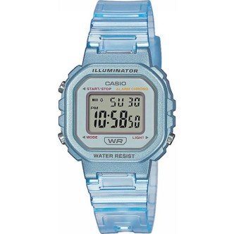 1 - Casio men's digital watch Transparent blue LA-20WHS-2AEF resin