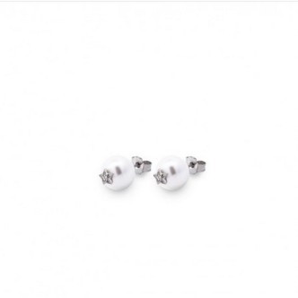 1 - Woman earrings Rue des Mille Galactica pearl with star ORZ-013 M1 RH Silver 925