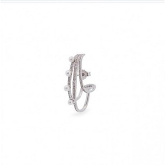 1 - Rue des Mille Galactica woman single earring Silver 925 with pearl ORZ-013 M9 RH