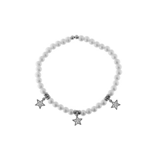 1 - Bracciale elastico donna Rue des Mille Galactica perla con stella BRZ-013 M1 RH Argento 925