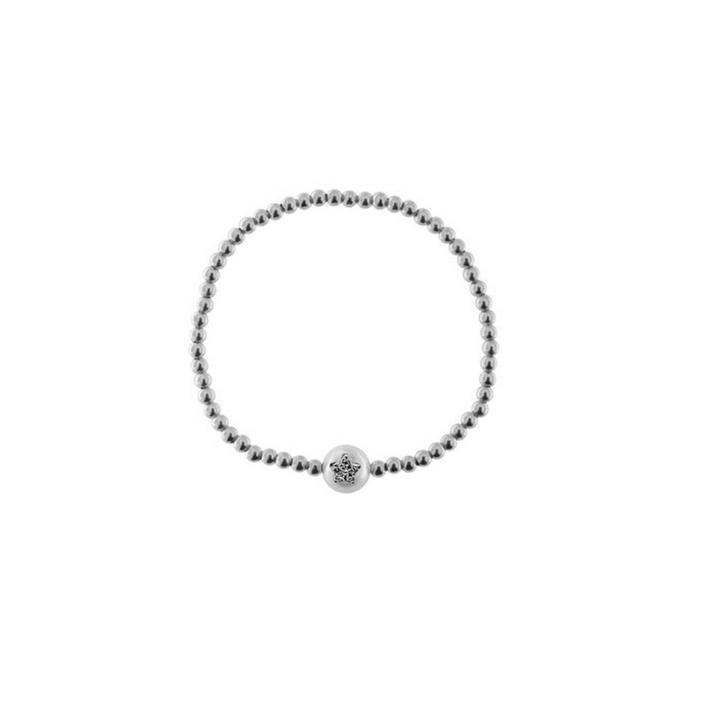 1 - Woman elastic bracelet Rue des Mille Galactica pearl with star BRZ-013 M2 RH 925 Silver