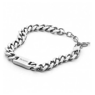 1 - 4US Cesare Paciotti men's bracelet groumette chain 4UBR4491 with central plate