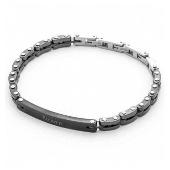 1 - Bracciale uomo 4US Cesare Paciotti 4UBR4519 acciaio e ceramica nera