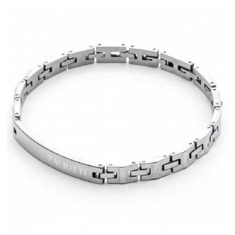 1 - Bracciale uomo 4US Cesare Paciotti 4UBR4532 acciaio con targa centrale logata