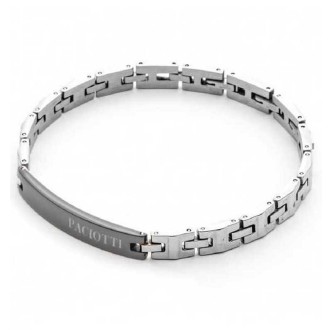 1 - 4US Cesare Paciotti men's bracelet 4UBR4533 steel with central logoed plate