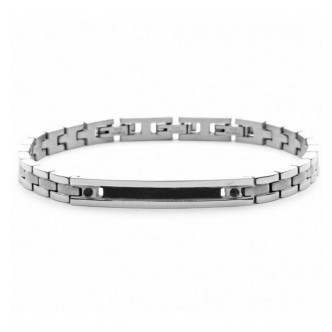 1 - 4US Cesare Paciotti 4UBR5637 steel men's bracelet with central plate