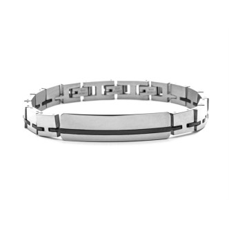 1 - Bracciale uomo 4US Cesare Paciotti 4UBR5643 acciaio con targa centrale