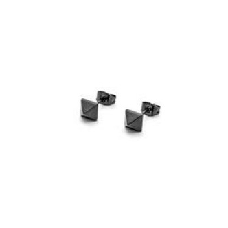 1 - Men's black stud earrings 4US Cesare Paciotti 4UOR5673 steel