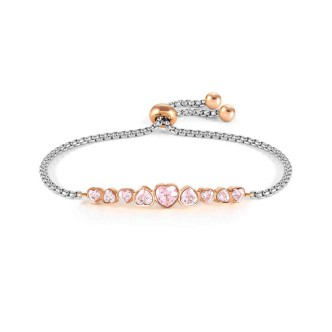 1 - Bracciale donna Nomination Milleluci acciaio con cristalli rosa 028011/003