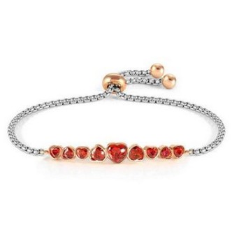 1 - Bracciale donna Nomination Milleluci acciaio con cristalli rossi 028011/005