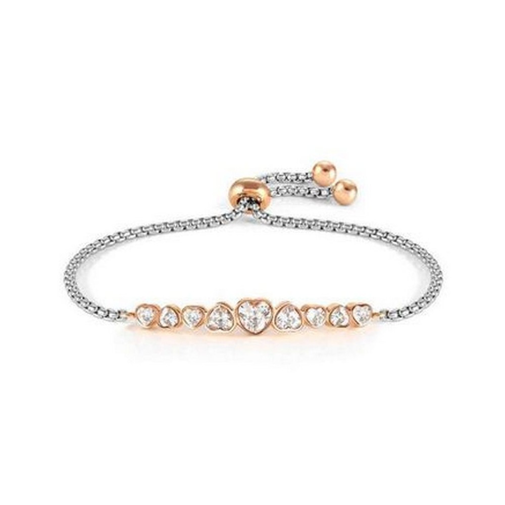 1 - Bracciale cuori donna Nomination Milleluci acciaio con cristalli bianchi 028011/010