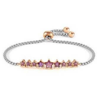 1 - Bracciale stelle donna Nomination Milleluci acciaio con cristalli viola 028012/001