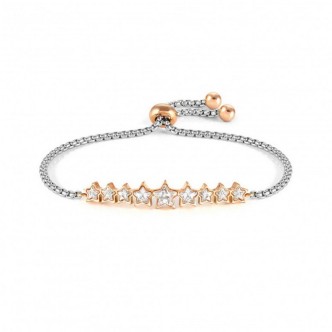 1 - Bracciale stelle donna Nomination Milleluci acciaio con cristalli bianchi 028012/010