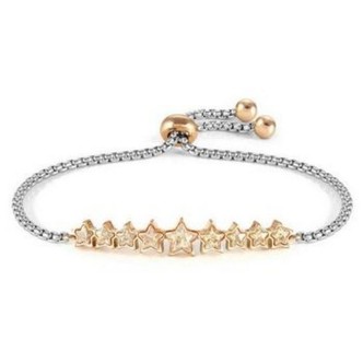 1 - Bracciale stelle donna Nomination Milleluci acciaio con cristalli rosa 028012/024