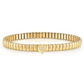 1 - Golden heart bracelet for woman Nomination X TE steel with zircons 046011/004