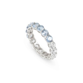 1 - Nomination 925 silver woman ring with blue zircons 148629/019/005 size 13