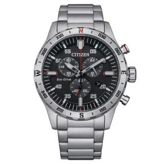 1 - Citizen Outdoor Chrono AT2520-89E steel black dial chronograph man watch