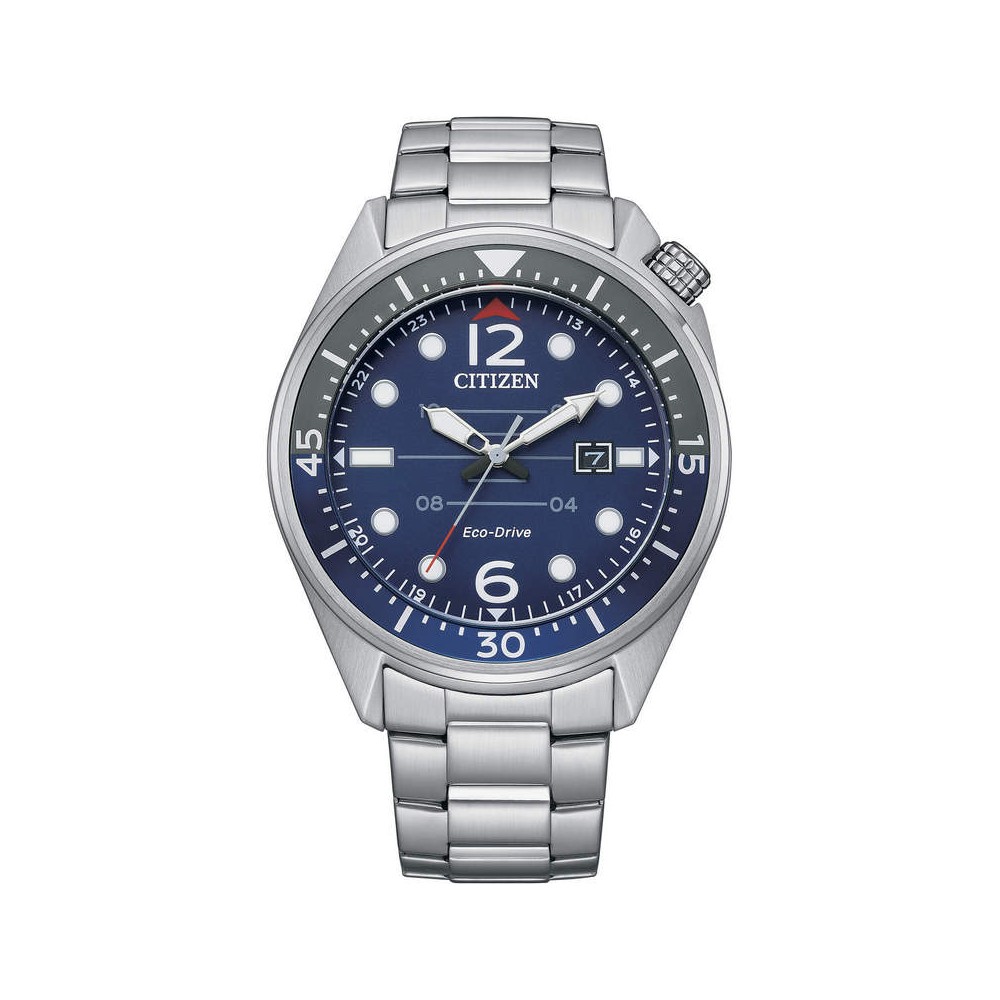 1 - Orologio uomo Citizen Seaplane acciaio AW1716-83L fondo blu