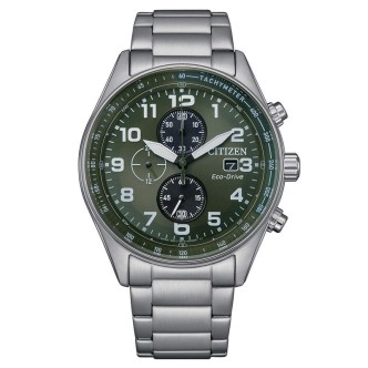 1 - Orologio uomo cronografo Citizen Urban Eco Drive fondo verde CA0770-72X