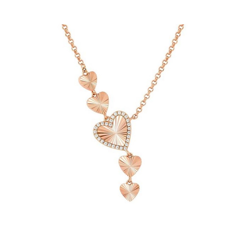 1 - Heart necklace Nomination Truejoy 240103/005 Rose silver with zircons