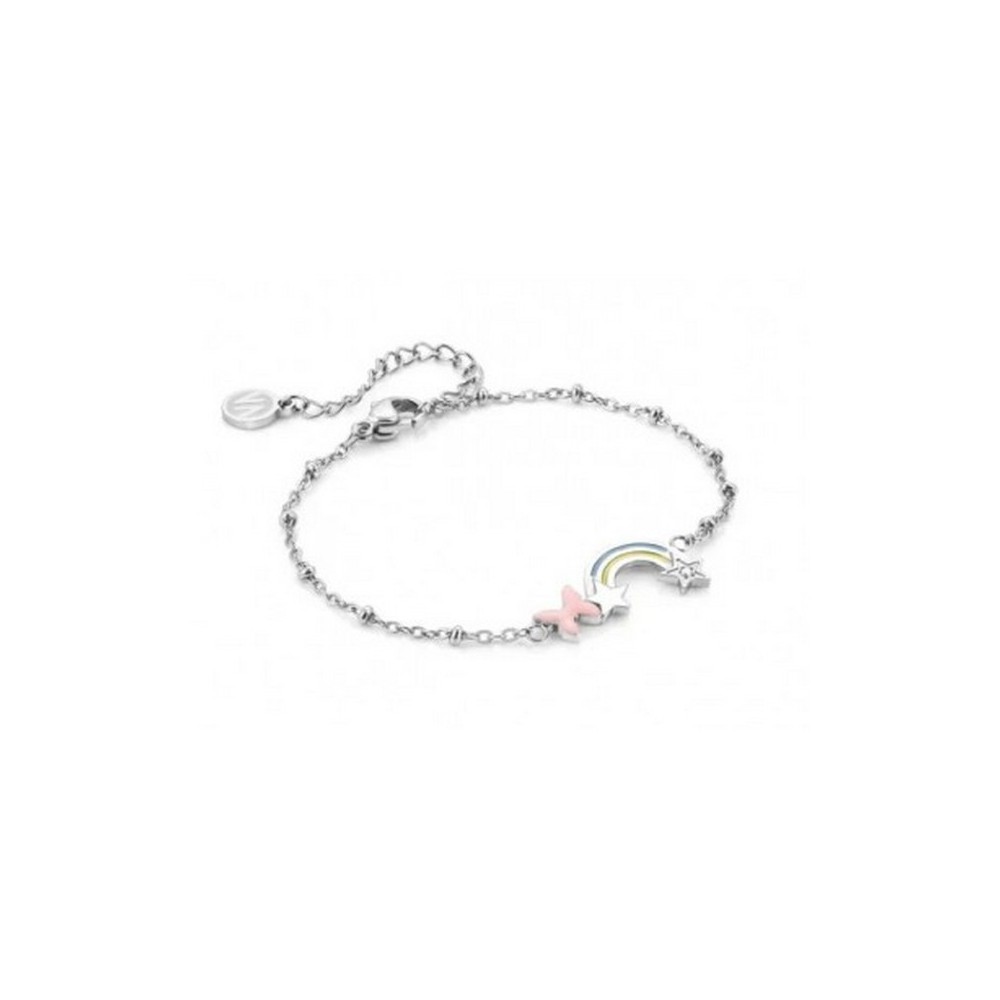 1 - Bracciale arcobaleno e farfalla Nomination Happyworld 028410/044 acciaio con zirconi