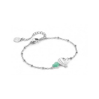 1 - Bracciale mongolfiera e cuore Nomination Happyworld 028410/045 acciaio con zirconi