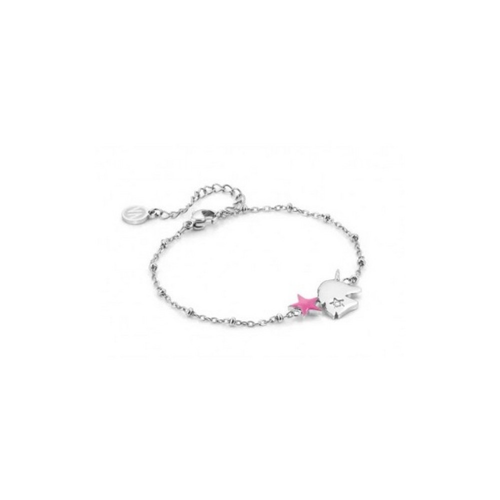 1 - Bracciale stella ed unicorno Nomination Happyworld 028410/049 acciaio con zirconi