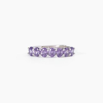 1 - Mabina 523294 Silver eternity woman ring with purple zircons