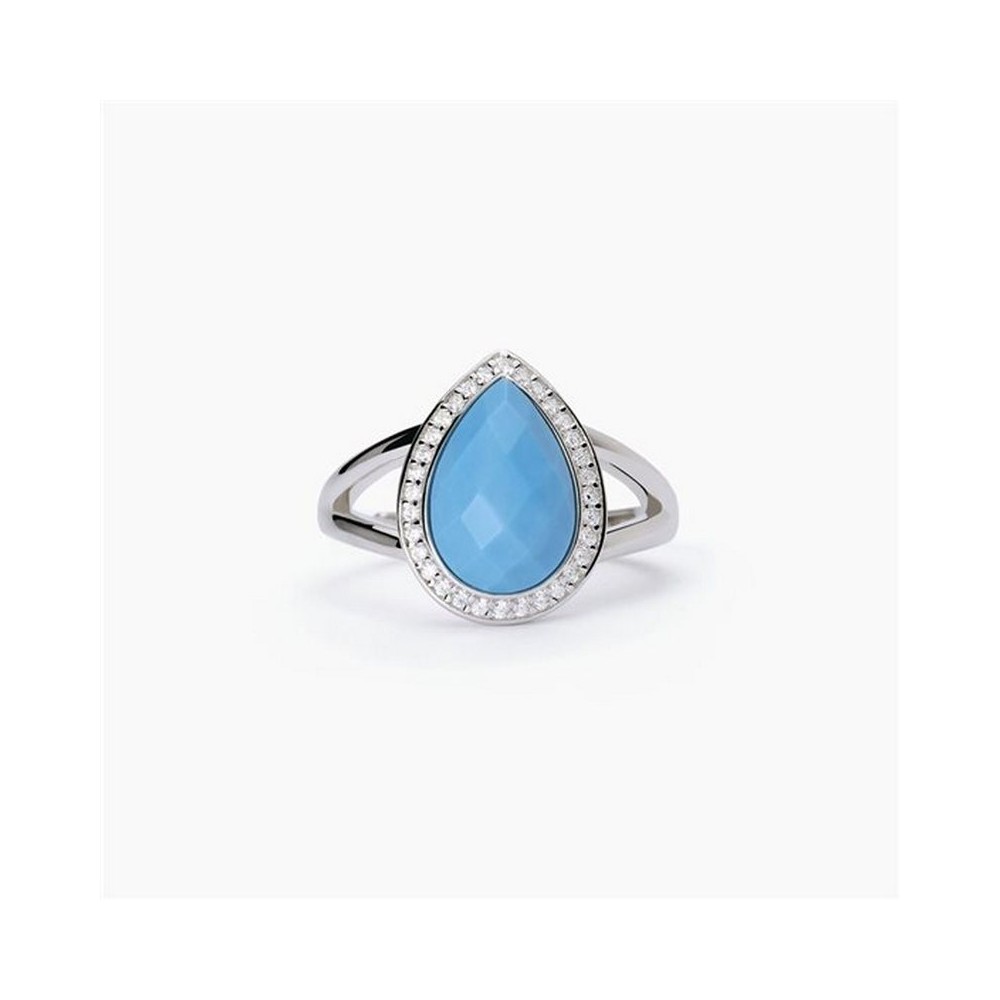 1 - Turquoise woman ring Silver Mabina 523297 with white zircons