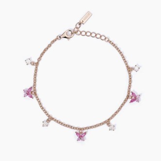 1 - Woman bracelet Mabina rosé Silver with white crystals 533659