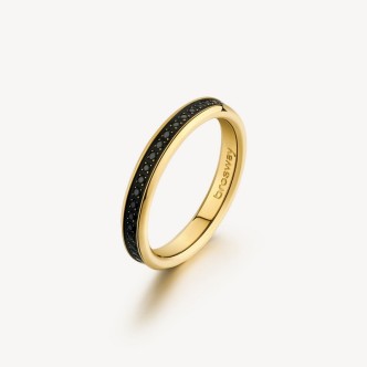 1 - Brosway INK man ring golden with black zircons BIK38A meas. 19