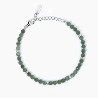 1 - Mabina Silver green jade woman bracelet 533663